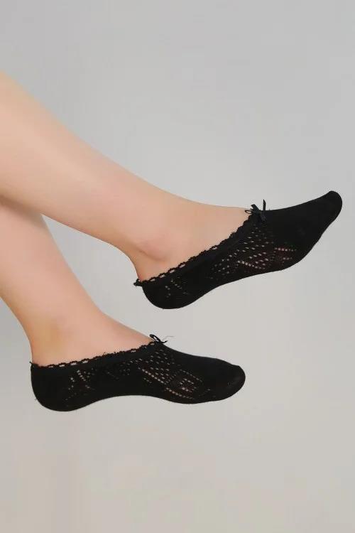 3-PACK WOMENS BALLERINA SOCKS BLACK-WHITE-GREY