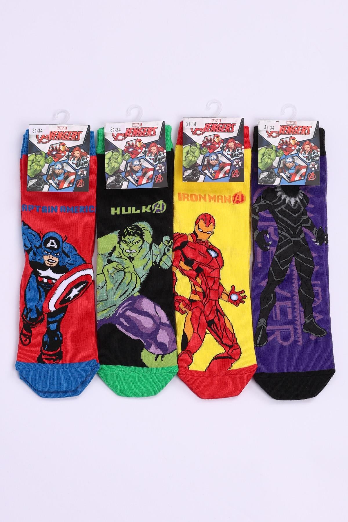Avengers Karakterleri Çocuk 4lü Soket Çorap Seti ASORTİ