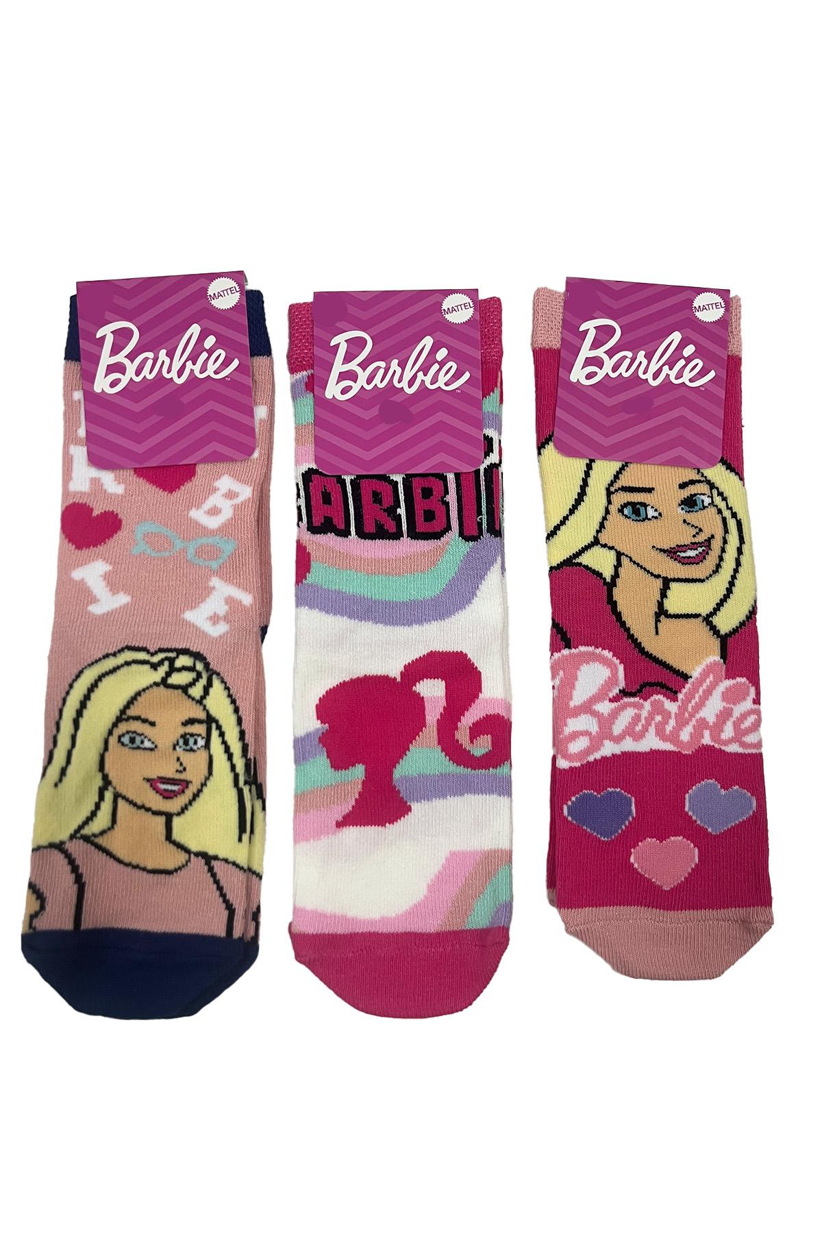 Barbie Karakterli 3lü Soket Çorap Seti ASORTİ