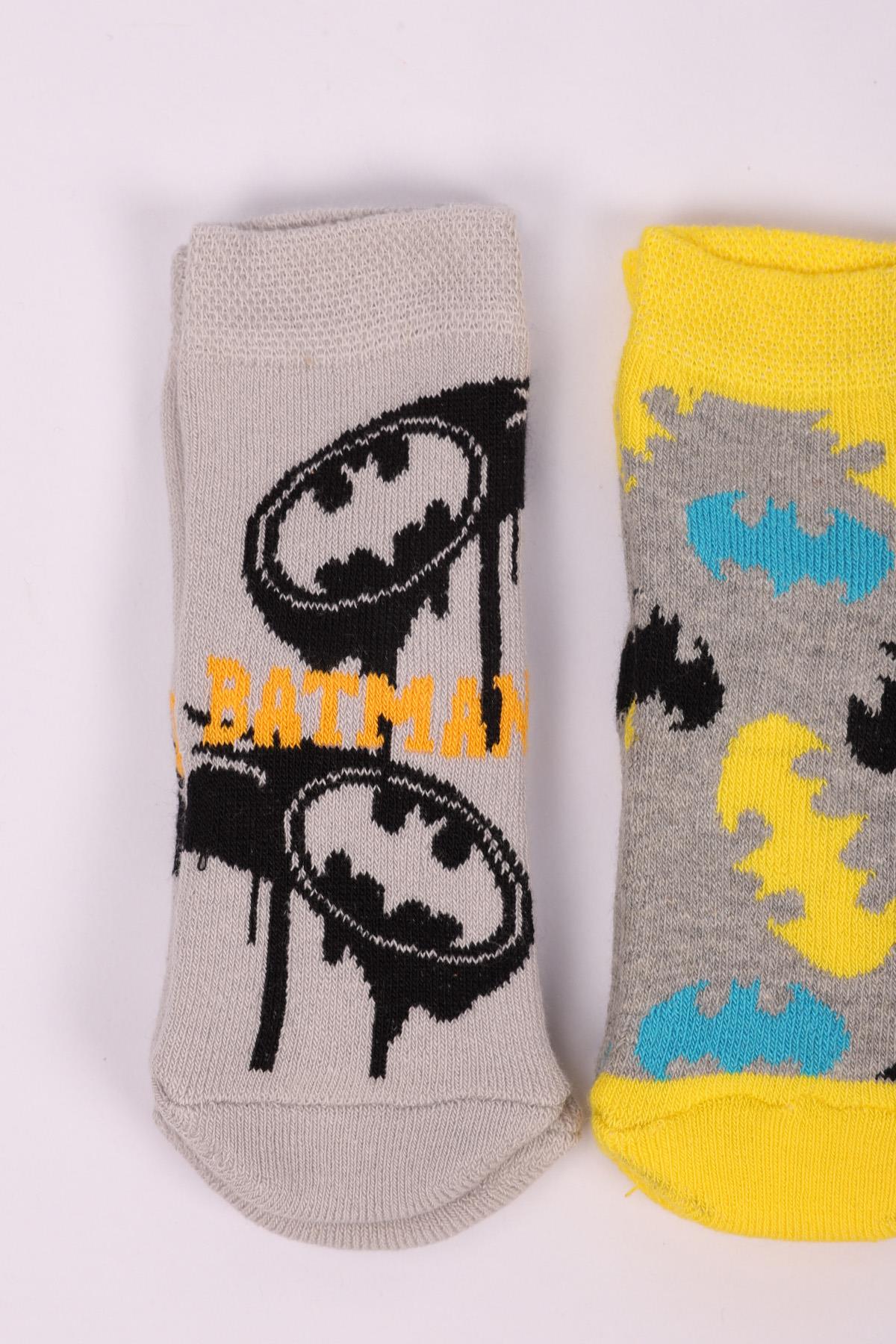 Batman  Havlu ve Altı Kaydırmaz Bebek Soket Çorabı Seti ASORTİ