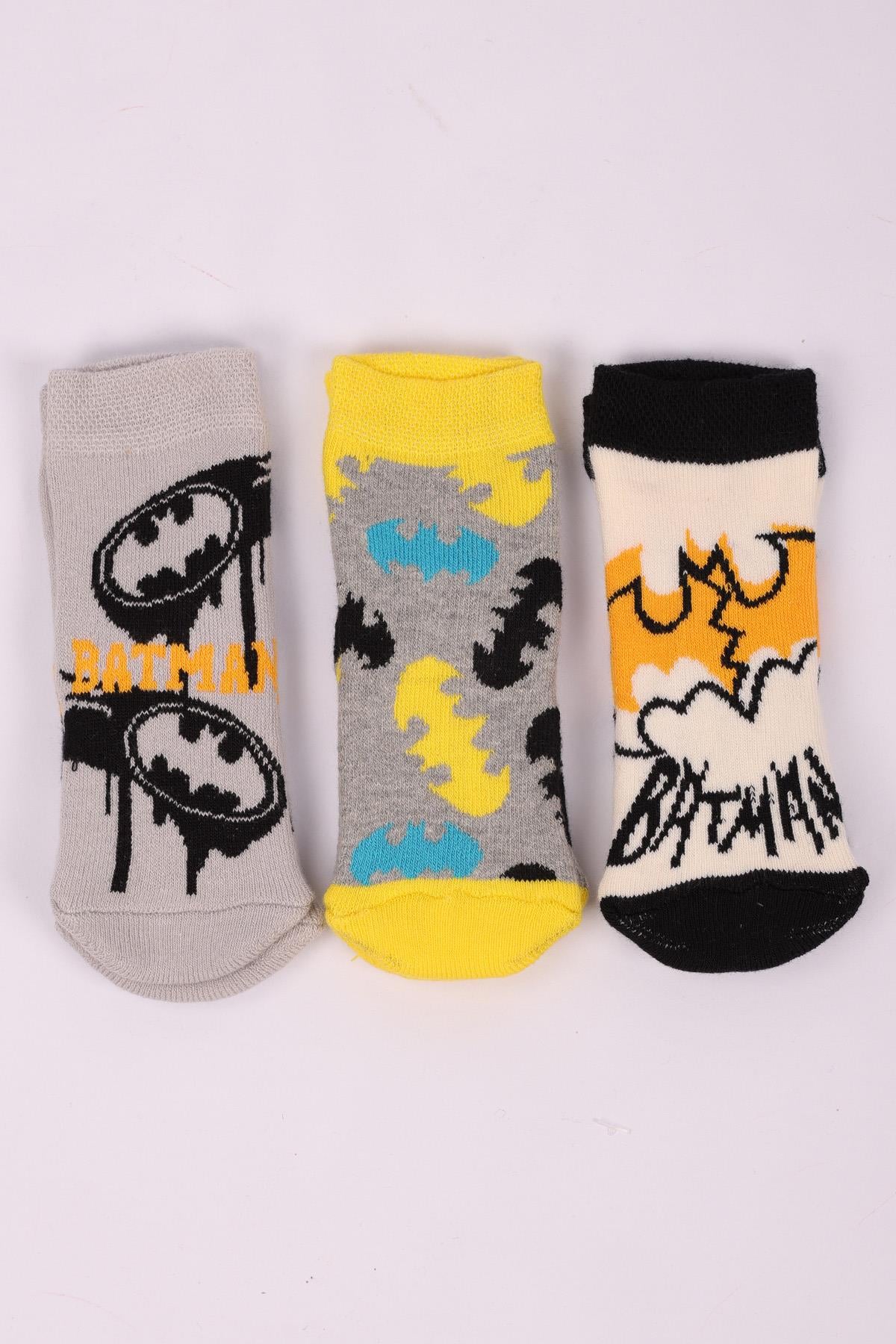 Batman  Havlu ve Altı Kaydırmaz Bebek Soket Çorabı Seti ASORTİ