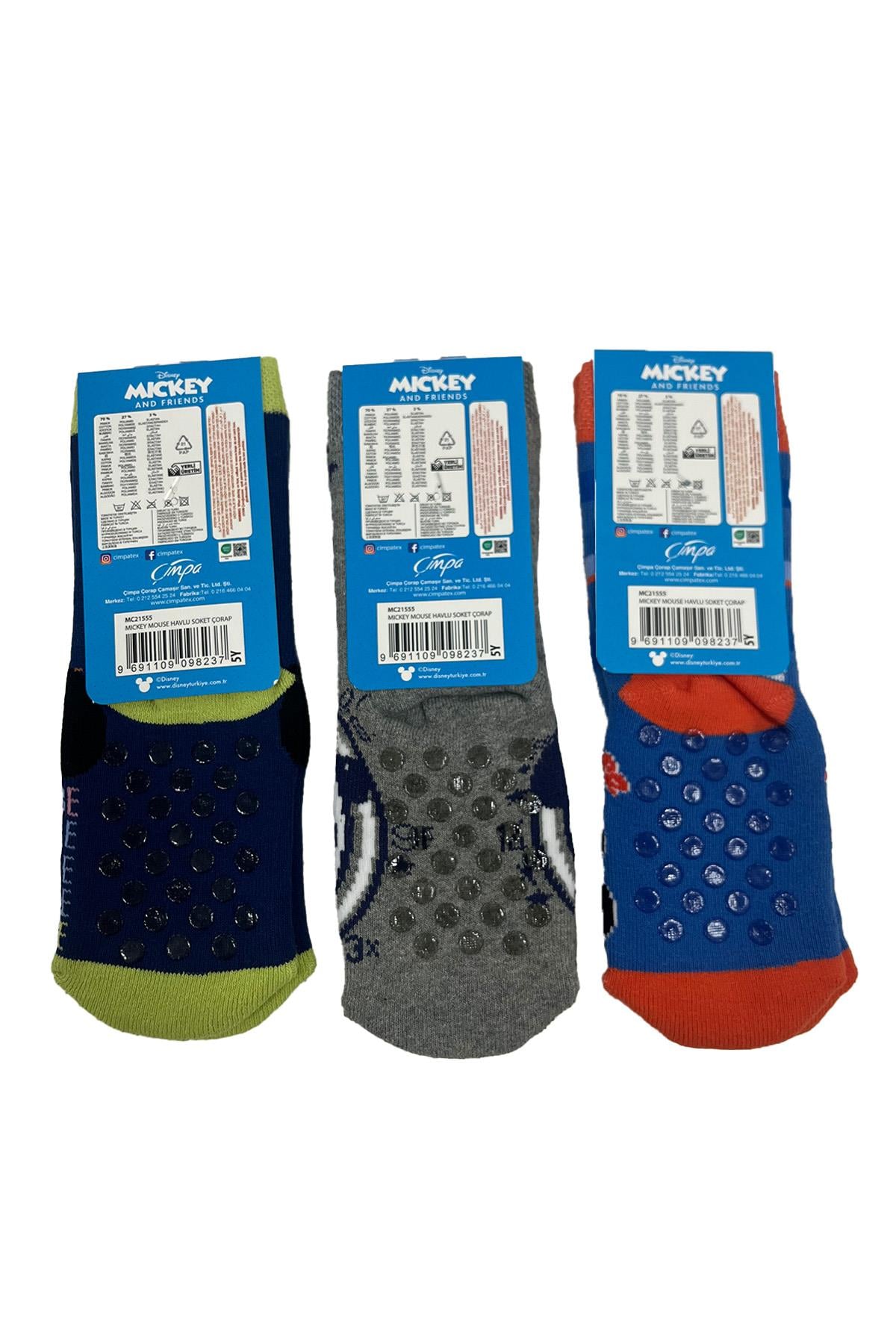 مجموعة جوارب منشفة مضادة للانزلاق على شكل شخصية ميكي ماوس ASORTI