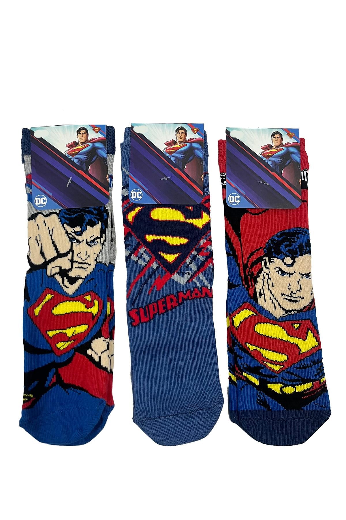 Superman Karakterli 3lü Soket Çorap Seti ASORTİ