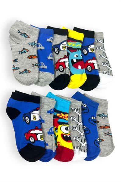 طقم جوارب للأولاد منقوشة مكون من 12 قطعة ASORTI