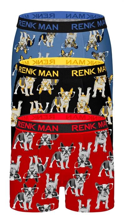 طقم بوكسر ليكرا منقوش مكون من 3 قطع ASORTI