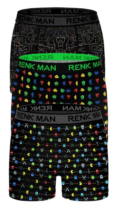 طقم بوكسر ليكرا منقوش مكون من 3 قطع ASORTI