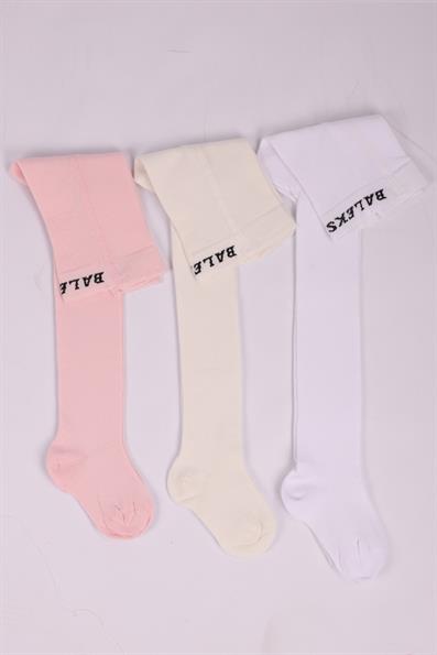 طقم جوارب طويلة قطنية للفتيات مكون من 3 قطع ASORTİ