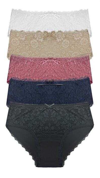 5-Piece Lace Bato Slip Panties Set ASORTİ