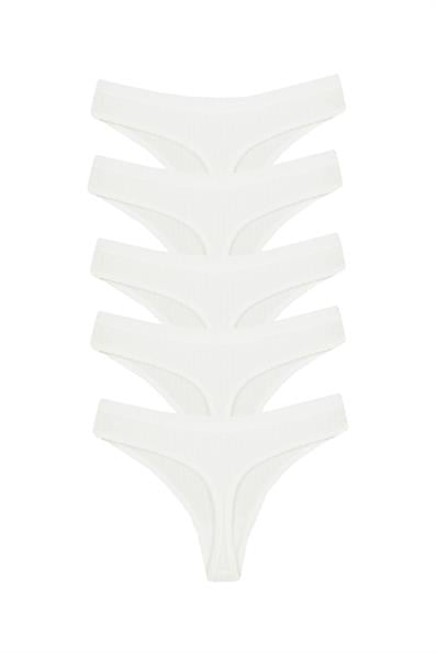 5'li Paket  Pamuk Tanga BEYAZ