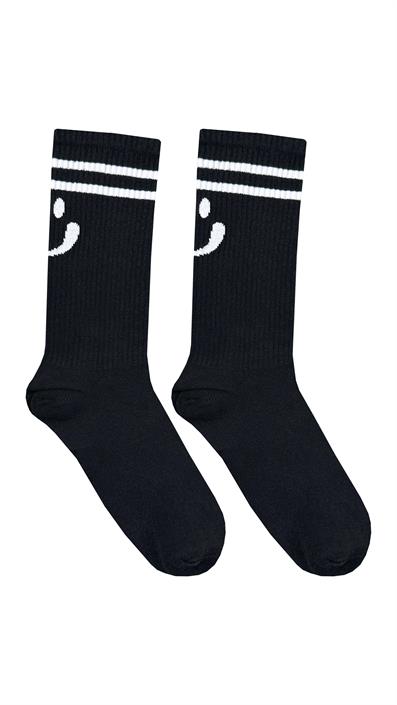 Set of 6 Smiley Patterned Striped Tennis Socks ASORTI