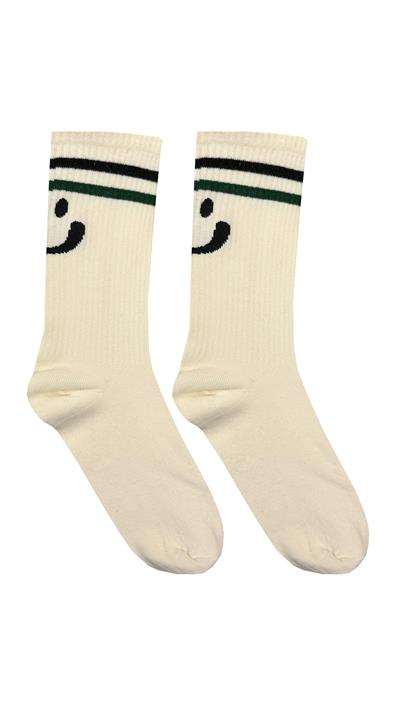 Set of 6 Smiley Patterned Striped Tennis Socks ASORTI