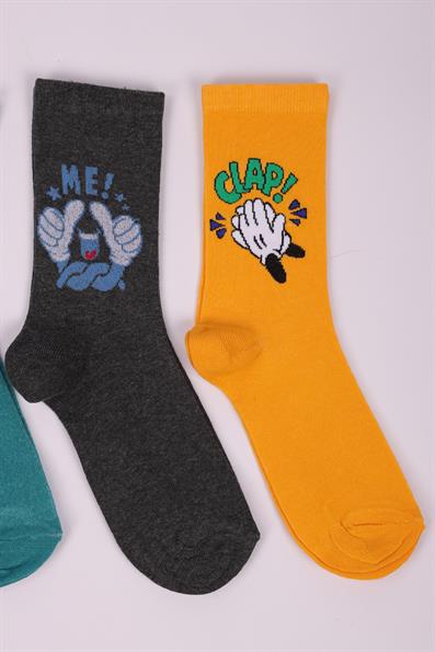 طقم جوارب للأولاد منقوشة مكون من 4 قطع ASORTI