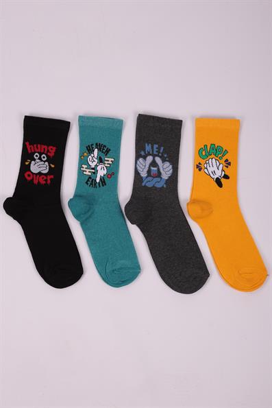 طقم جوارب للأولاد منقوشة مكون من 4 قطع ASORTI