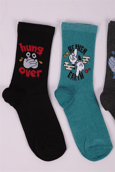 طقم جوارب للأولاد منقوشة مكون من 4 قطع ASORTI