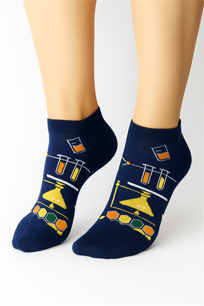 جوارب منقوشة، جوارب باللون الأزرق الداكن، تجربة