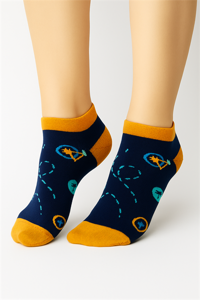 جوارب منقوشة، جوارب، أزرق داكن وبرتقالي، طريق الدراجة