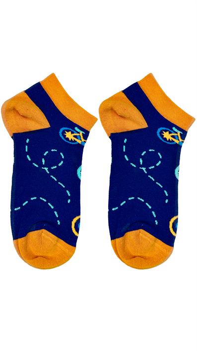 جوارب منقوشة، جوارب، أزرق داكن وبرتقالي، طريق الدراجة