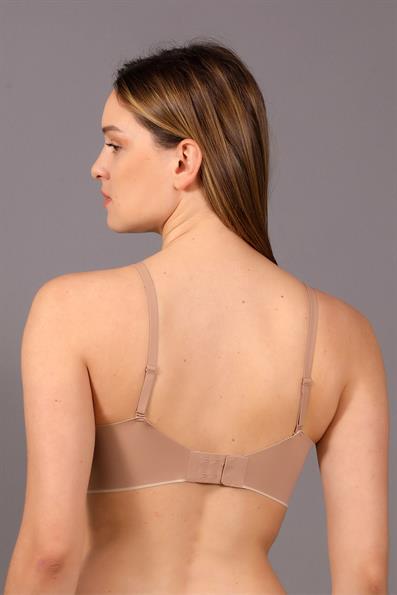 بدون خياطة، غير مبطنة، مغطاة، بدون أسلاك، خصر متقاطع، حمالة صدر أساسية بكأس B CAPPUCINO