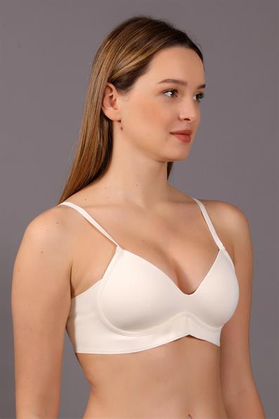 بدون خياطة، غير مبطن، مغطى، بدون أسلاك، خصر متقاطع، حمالة صدر أساسية من نوع B Cup EKRU