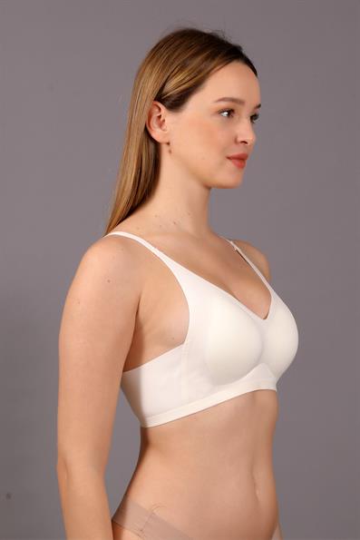 مبطن بدون خياطة، بدون أسلاك، بدون علامات، حمالة صدر أساسية من نوع B Cup EKRU