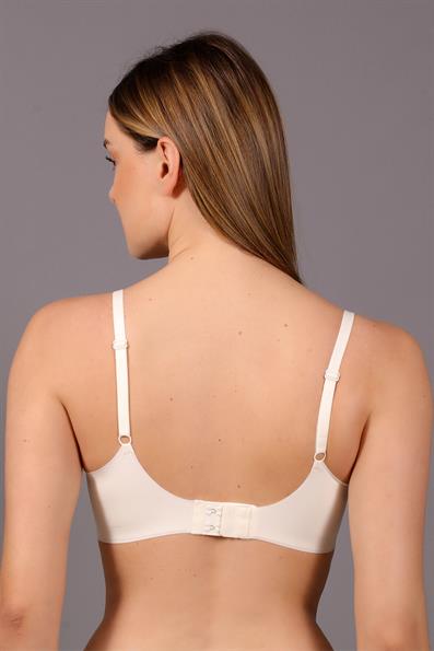 مبطن بدون خياطة، بدون أسلاك، بدون علامات، حمالة صدر أساسية ذات قصة ناعمة على شكل حرف B EKRU