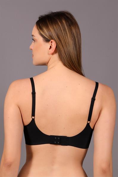 مبطن بدون خياطة، بدون أسلاك، بدون علامات، حمالة صدر أساسية ذات قصة ناعمة باللون الأسود