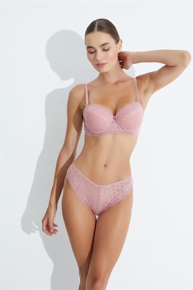 طقم حمالة صدر مبطن من الدانتيل على شكل حرف B GÜL