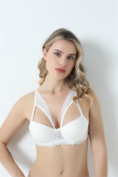 حمالة صدر مبطنة بحزام الفراشة المتوهج B Cup EKRU