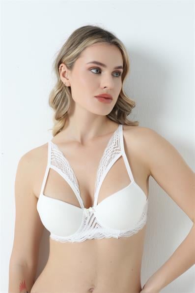 حمالة صدر مبطنة بحزام الفراشة المتوهج B Cup EKRU