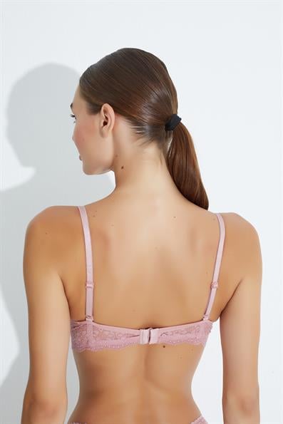 حمالة صدر دانتيل غير مبطنة بكأس B باللون الوردي