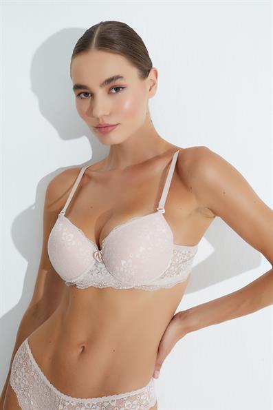 Non-Padded B Cup Lace Bra POWDER