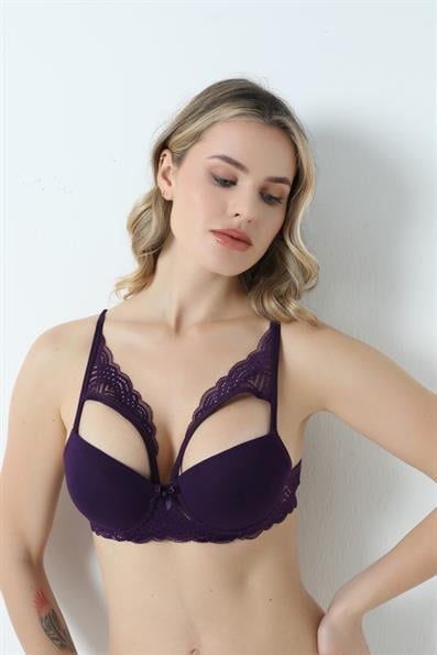 حمالة صدر على شكل فراشة غير مبطنة ومتوهجة باللون الأرجواني