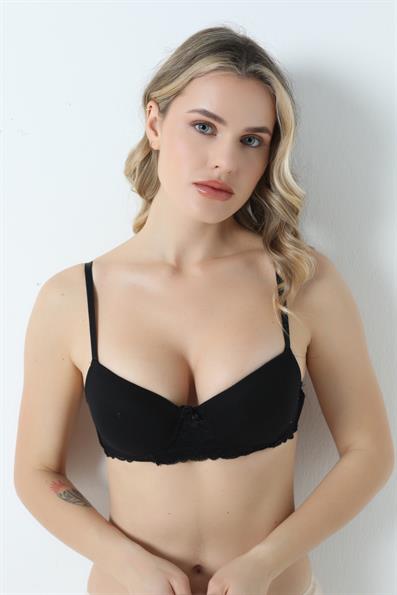 حمالة صدر دانتيل واسعة غير مبطنة باللون الأسود