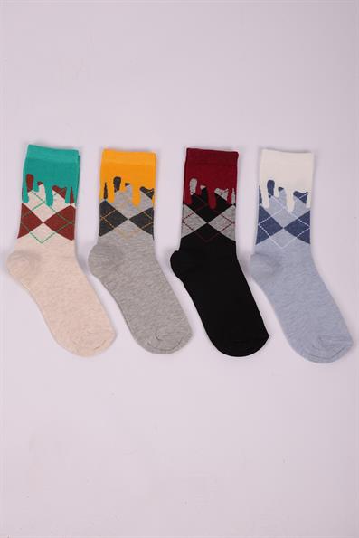 مجموعة منقوشة منقوشة مكونة من 4 جوارب للأولاد ASORTI