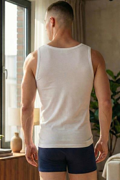 Erkek 6lı Set Gümüş Penye Atlet