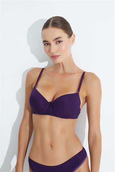 حمالة صدر واسعة غير مبطنة باللون الأرجواني