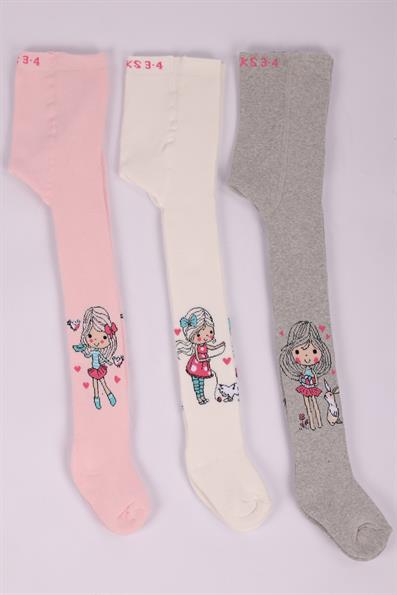 مجموعة جوارب طويلة للمناشف للفتيات مكونة من 3 قطع من Character ASORTI