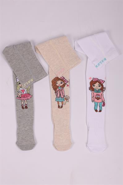 مجموعة جوارب طويلة للفتيات مكونة من 3 قطع ASORTİ