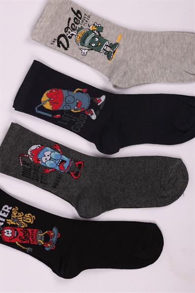 مجموعة شخصيات مكونة من 4 جوارب للأولاد ASORTI