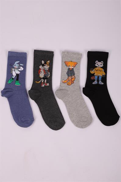 مجموعة شخصيات مكونة من 4 جوارب للأولاد ASORTI