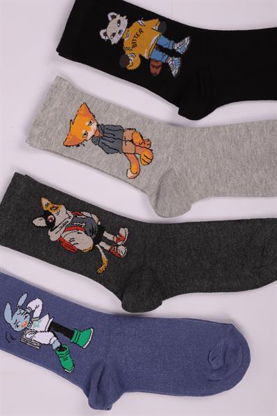 مجموعة شخصيات مكونة من 4 جوارب للأولاد ASORTI