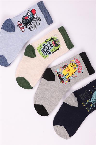 مجموعة شخصيات مكونة من 4 جوارب للأولاد ASORTI