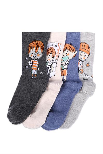 مجموعة شخصيات مكونة من 4 جوارب للأولاد ASORTI