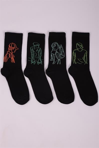 مجموعة شخصيات مكونة من 4 جوارب للأولاد ASORTI