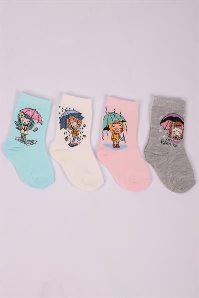 مجموعة شخصيات مكونة من 4 جوارب للفتيات ASORTI