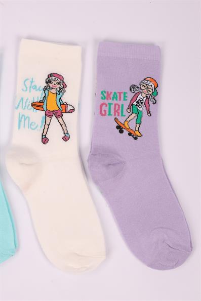 مجموعة شخصيات مكونة من 4 جوارب للفتيات ASORTI