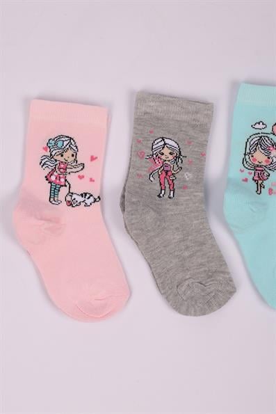 مجموعة شخصيات مكونة من 4 جوارب للفتيات ASORTI