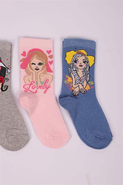 مجموعة شخصيات مكونة من 4 جوارب للفتيات ASORTI