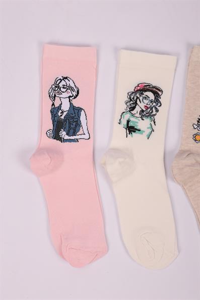 مجموعة شخصيات مكونة من 4 جوارب للفتيات ASORTI