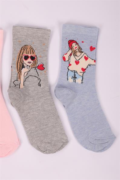 مجموعة شخصيات مكونة من 4 جوارب للفتيات ASORTI